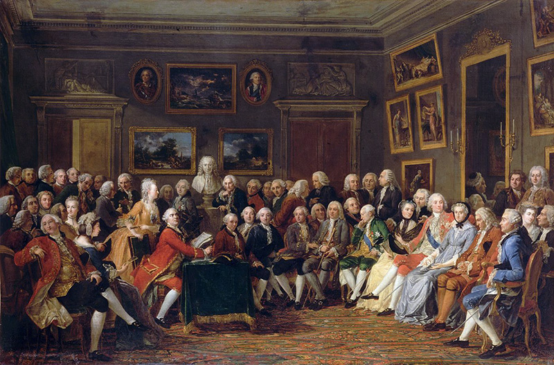 Upplysningen - Voltaires verk läses upp i en salong